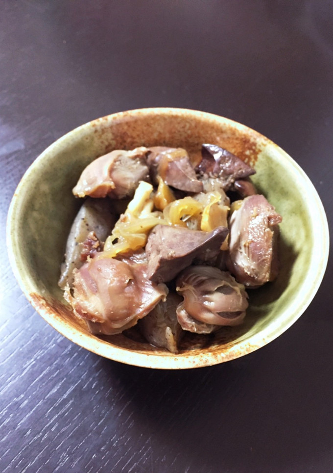 レバー、砂肝、蒟蒻と玉ねぎの甘辛煮-レシピのメイン写真