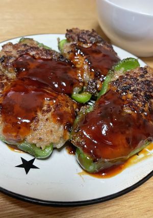 ジューシーなピーマンの肉詰め-レシピのメイン写真