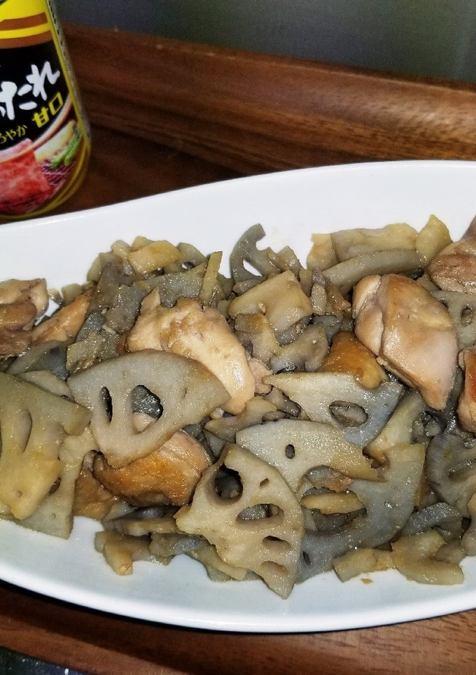 蓮根と鶏もも肉の焼き肉のたれ炒め-レシピのメイン写真