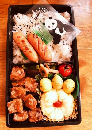 スーパーのサイコロステーキを弁当箱に〜-レシピのメイン写真