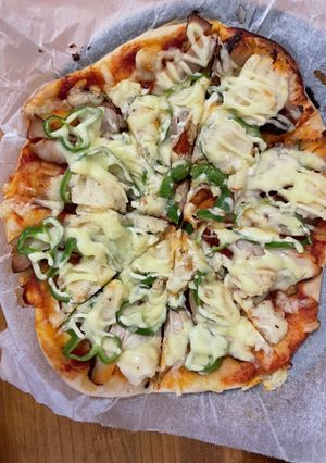 パパのピーマンとチキンとポテトのピザ-レシピのメイン写真