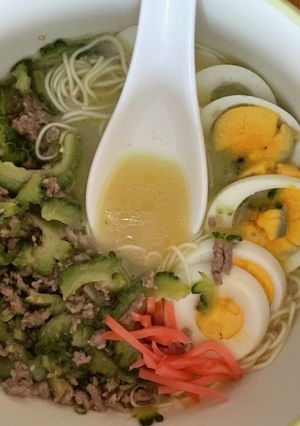 パパの1人飯 ゴーヤとひき肉のラーメン-レシピのメイン写真
