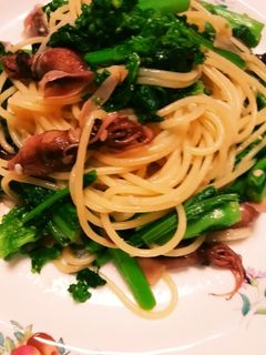 菜の花とホタルイカの和風パスタ-レシピのメイン写真