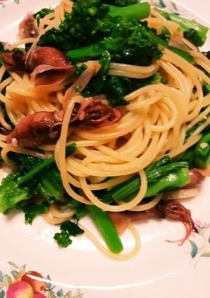 菜の花とホタルイカの和風パスタ-レシピのメイン写真