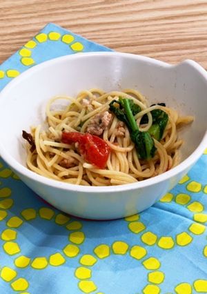 ランチに♪白菜の花とひき肉のパスタ-レシピのメイン写真