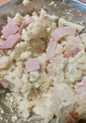 卵たっぷりのレンコンポテトサラダ-レシピのメイン写真
