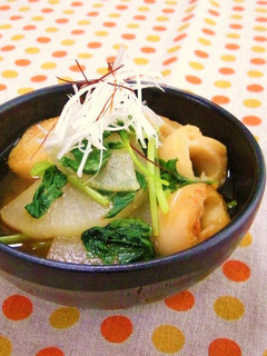 三つ葉香る☆お麩と大根のコチュジャン煮-レシピのメイン写真