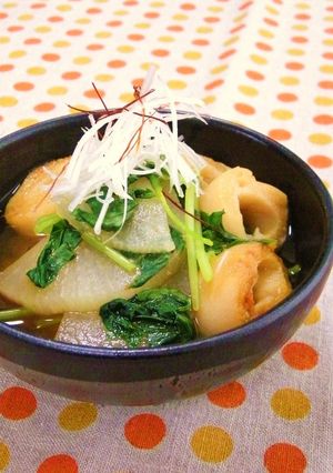 三つ葉香る☆お麩と大根のコチュジャン煮-レシピのメイン写真