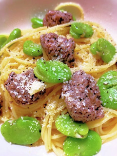 自家製サルシッチャとそら豆のパスタ-レシピのメイン写真