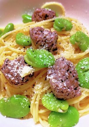 自家製サルシッチャとそら豆のパスタ-レシピのメイン写真