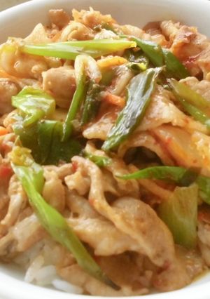 九条ネギ入り！豚キムチ丼♪-レシピのメイン写真