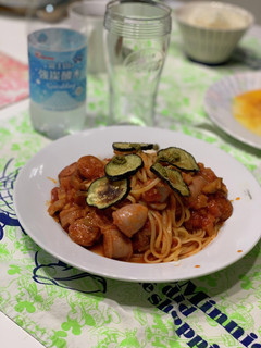 ゴロゴロソーセージのトマトパスタ-レシピのメイン写真