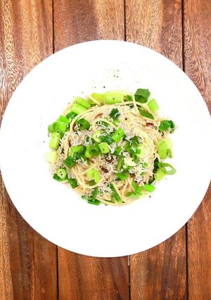 九条ネギとちりめんじゃこのペペロンチーノ-レシピのメイン写真