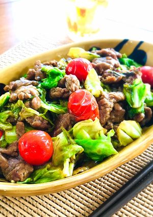 たっぷり☆牛肉のカレースタミナ丼（炒め）-レシピのメイン写真
