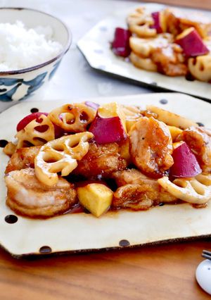 鶏と根菜の甘酢炒め【秋レシピ】-レシピのメイン写真