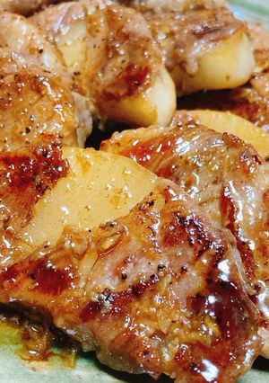 香りたまらん！肉巻き大根のガリバタソテー-レシピのメイン写真