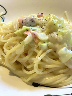 白菜と鮭のクリームパスタ-レシピのメイン写真