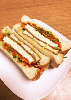 キャベツ人参厚揚げのカレー風味サンド-レシピのメイン写真
