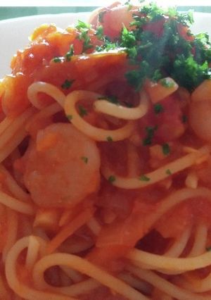 小海老のトマトガーリックソースパスタ-レシピのメイン写真