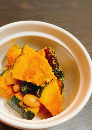レンジで簡単!かぼちゃとお豆の栄養サラダ-レシピのメイン写真