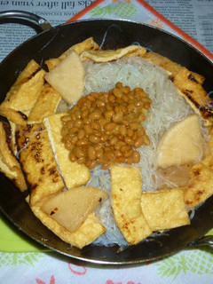 京揚げ&春雨の白だし味炒め・納豆載せ-レシピのメイン写真