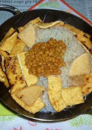 京揚げ＆春雨の白だし味炒め・納豆載せ-レシピのメイン写真