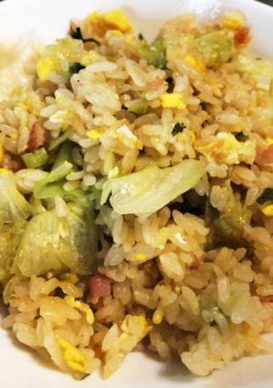 超楽々 パラパラレタスチャーハン作ります-レシピのメイン写真