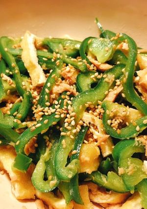 レンジで簡単！お揚げしみしみ無限ピーマン-レシピのメイン写真