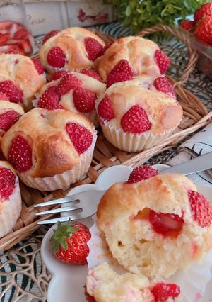 小粒苺のバター無しカップケーキ-レシピのメイン写真