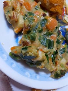 ニラとちくわのお焼き-レシピのメイン写真