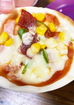 料理初心者が作る簡単餃子の皮ピザ-レシピのメイン写真