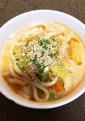 豆乳キムチうどん-レシピのメイン写真