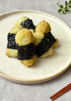材料2つ簡単!スピルリナ大和芋の磯部揚げ-レシピのメイン写真