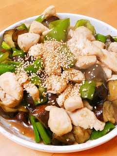 俺の中華風ナスとピーマンの鶏胸肉炒め-レシピのメイン写真
