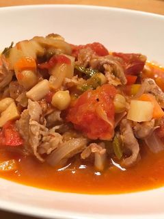 ひよこ豆と豚肉のトマト煮込み-レシピのメイン写真