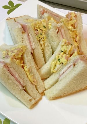 鶏ハムとマヨタマのサンドイッチ-レシピのメイン写真