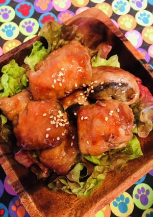 節約肉巻●豚肉ナスのギュー抱っこ照り照り-レシピのメイン写真