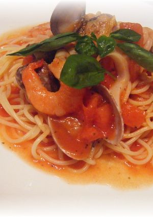 シーフードとトマトの冷製パスタ-レシピのメイン写真