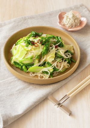 しらすと春野菜のライスパスタ-レシピのメイン写真
