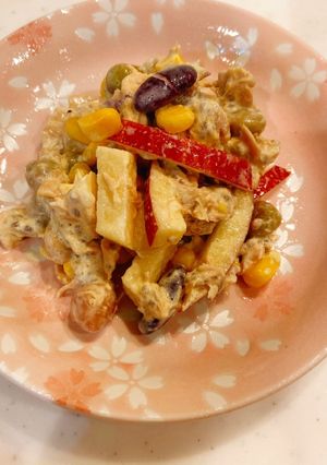 ほぼ缶詰でできるりんご風味サラダ-レシピのメイン写真