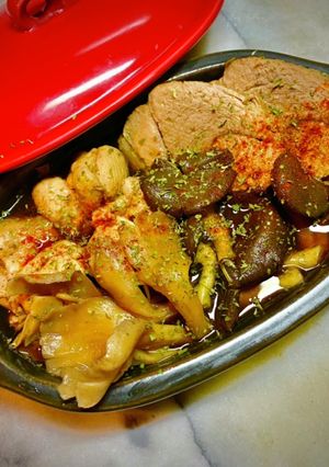 2805チキン&ポークのキノコハーブ煮-レシピのメイン写真