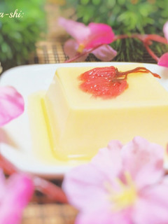 おうちお花見にちょっと甘めさくら玉子豆腐-レシピのメイン写真