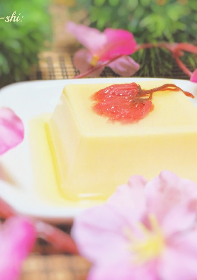 おうちお花見にちょっと甘めさくら玉子豆腐-レシピのメイン写真