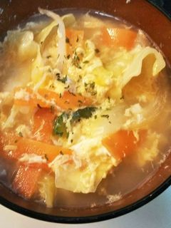 あと一品に!野菜たっぷり即席かきたま汁-レシピのメイン写真