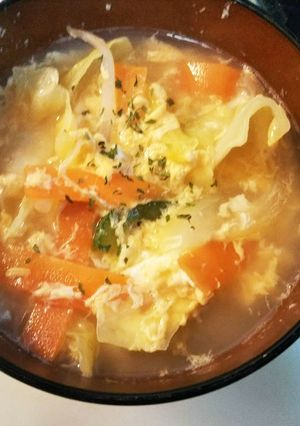 あと一品に！野菜たっぷり即席かきたま汁-レシピのメイン写真