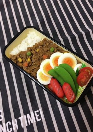 男子高校生弁当3/23キーマカレー弁当-レシピのメイン写真