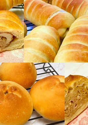 竹輪パン・肉まんパン【同じ生地で♪簡単】-レシピのメイン写真