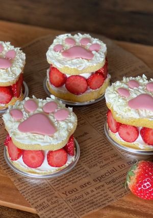 いちごのショートケーキ　猫の肉球-レシピのメイン写真