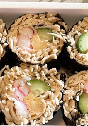 豆葉(豆腐皮)蕎麦寿司風海苔巻き-レシピのメイン写真