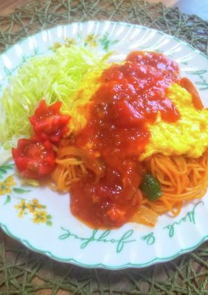 とろとろオムレツミートソースナポリタン-レシピのメイン写真